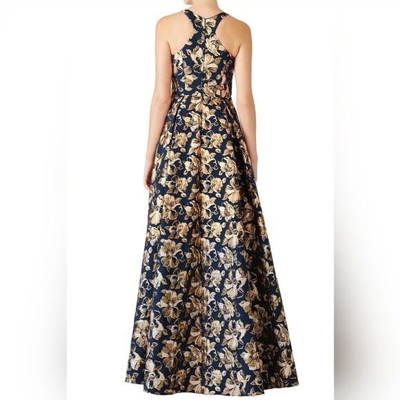 Badgley Mischka Floral Jacquard floor length gown - Picture 2 of 4